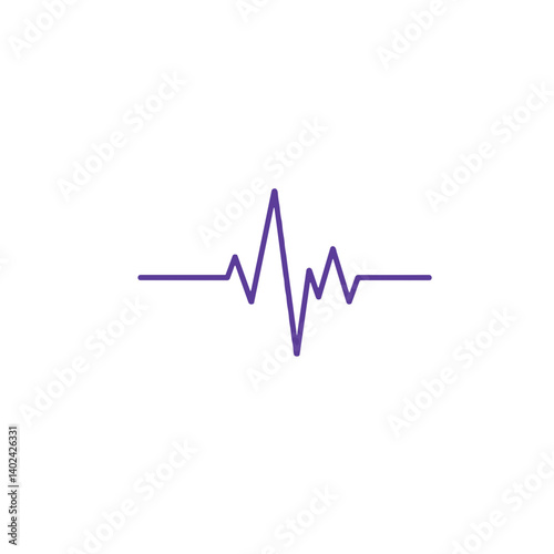 A minimalistic line art icon of a heartbeat or pulse line, styled as a simple interface icon