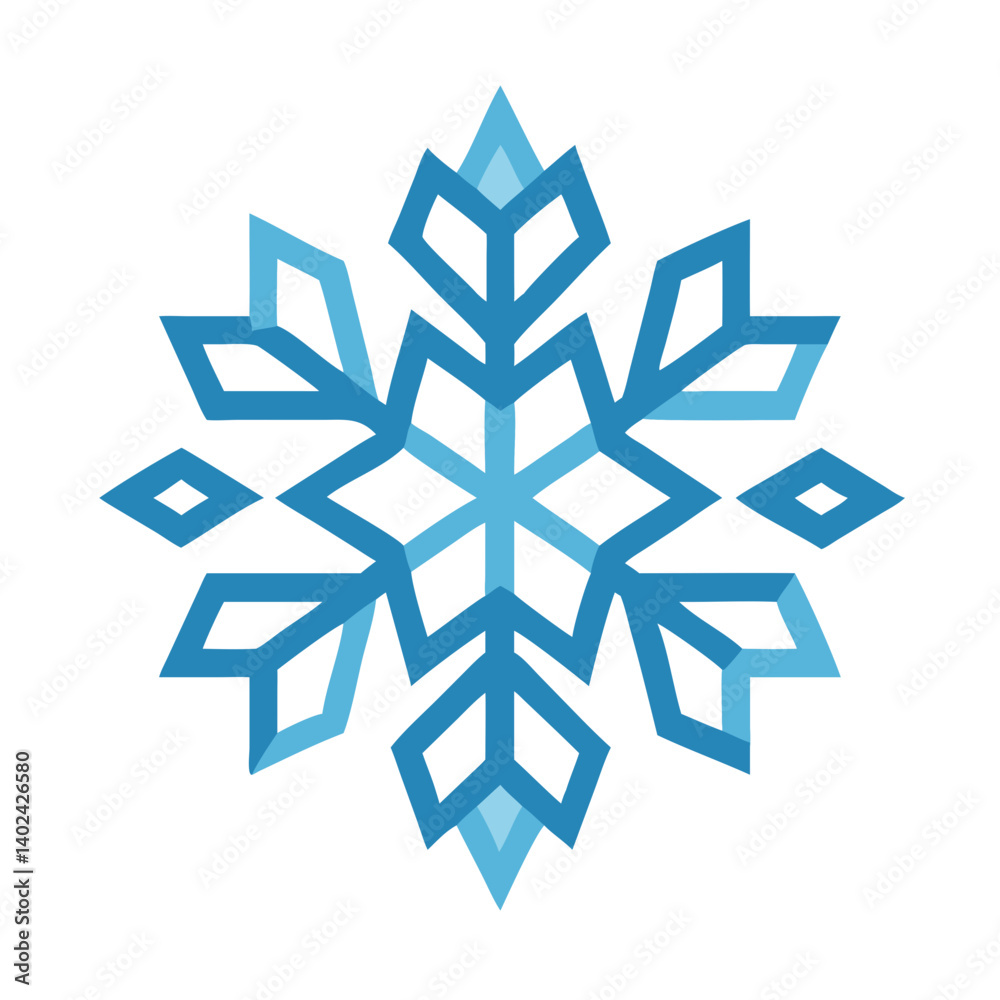 Geometric Snowflake in Origami Style Representing Winter and Precision Design Geometric Snowflake in Origami Style Representing Winter and Precision Design