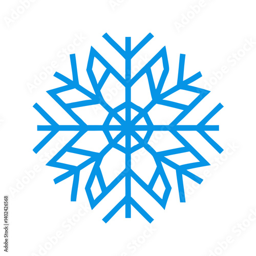 Geometric Snowflake in Origami Style Representing Winter and Precision Design