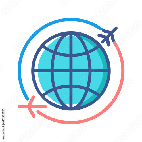 Globe Icon Representing World Travel and International Connectivity