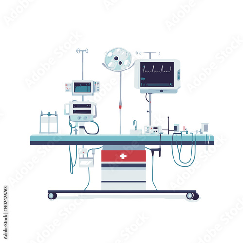 Medical Operating Room Equipment Illustration