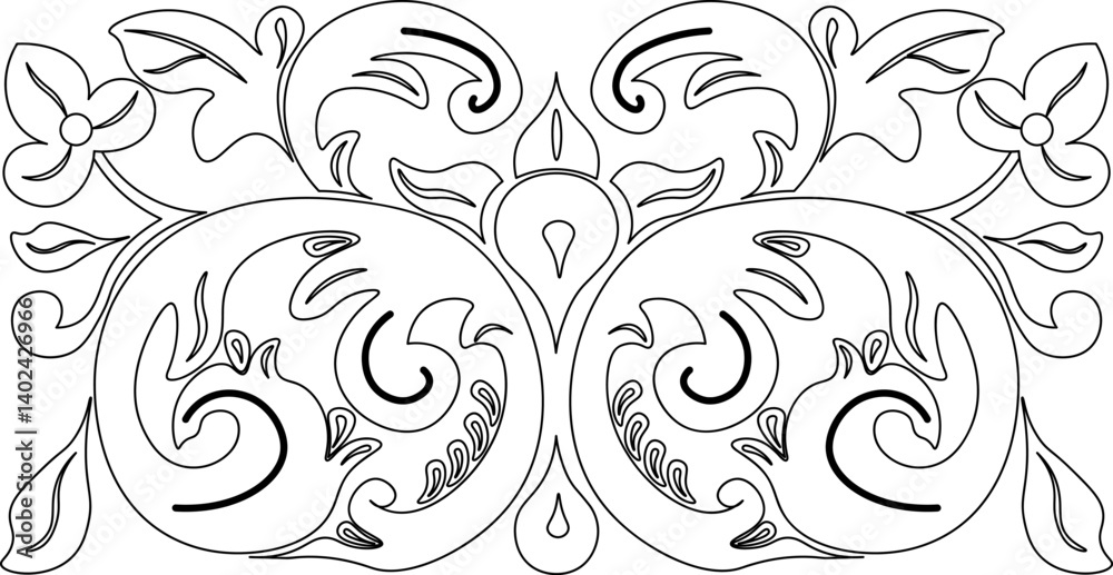 traditional pattern of sumatera. floral pattern. line art pattern traditional pattern of sumatera. floral pattern. line art pattern