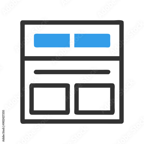 Interface with Layout Blocks Icon Representing UI Design and Web Development