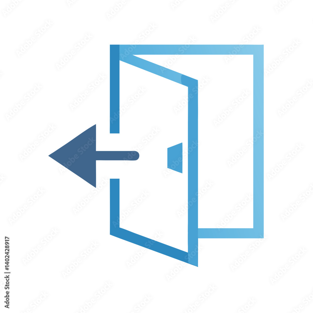 Origami Door with Right Arrow Icon Representing Exit and Directional Navigation Origami Door with Right Arrow Icon Representing Exit and Directional Navigation