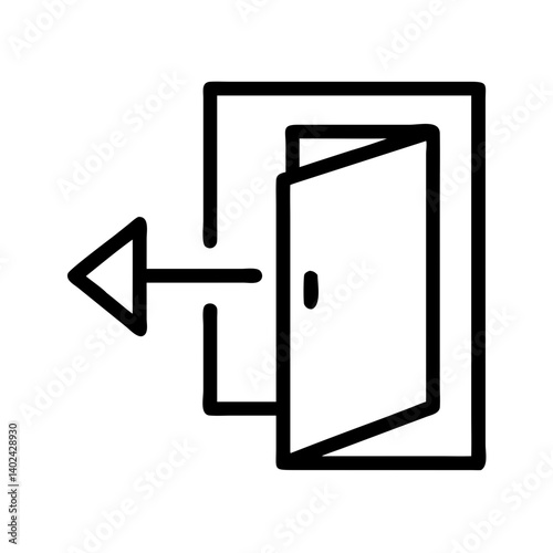Origami Door with Right Arrow Icon Representing Exit and Directional Navigation