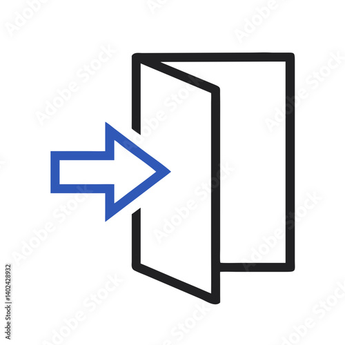 Origami Door with Right Arrow Icon Representing Forward Movement and New Opportunities