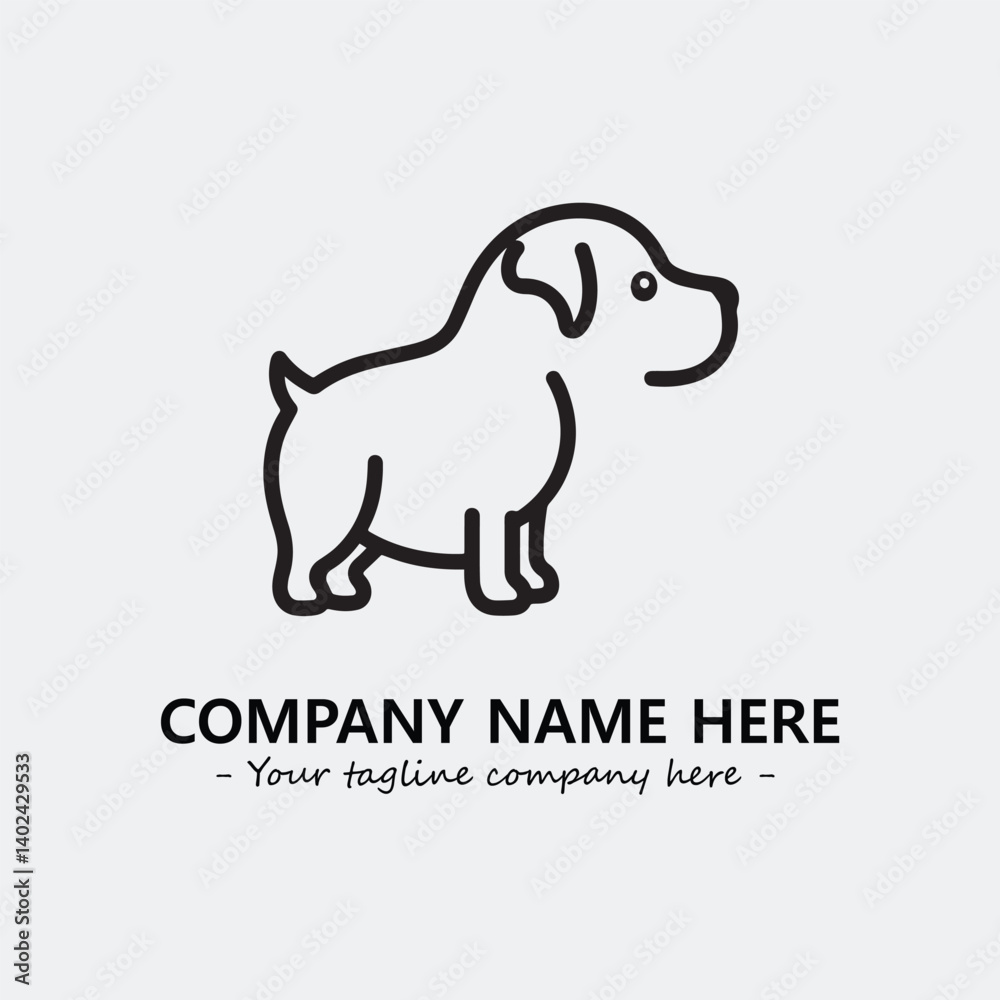 Obraz premium Dog illustration black and white for logo company vector image 