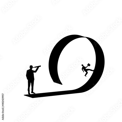  Black and white silhouette. The concept of a successful person
 striving to move forward.  economic growth in business, self
-development, moving up the career ladder.  Vector image