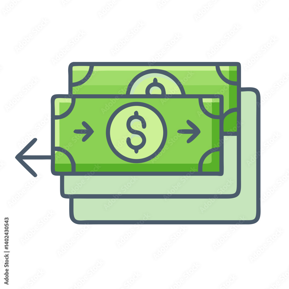 Stack of Money Icon Representing Travel Budget and Currency Expenses Stack of Money Icon Representing Travel Budget and Currency Expenses