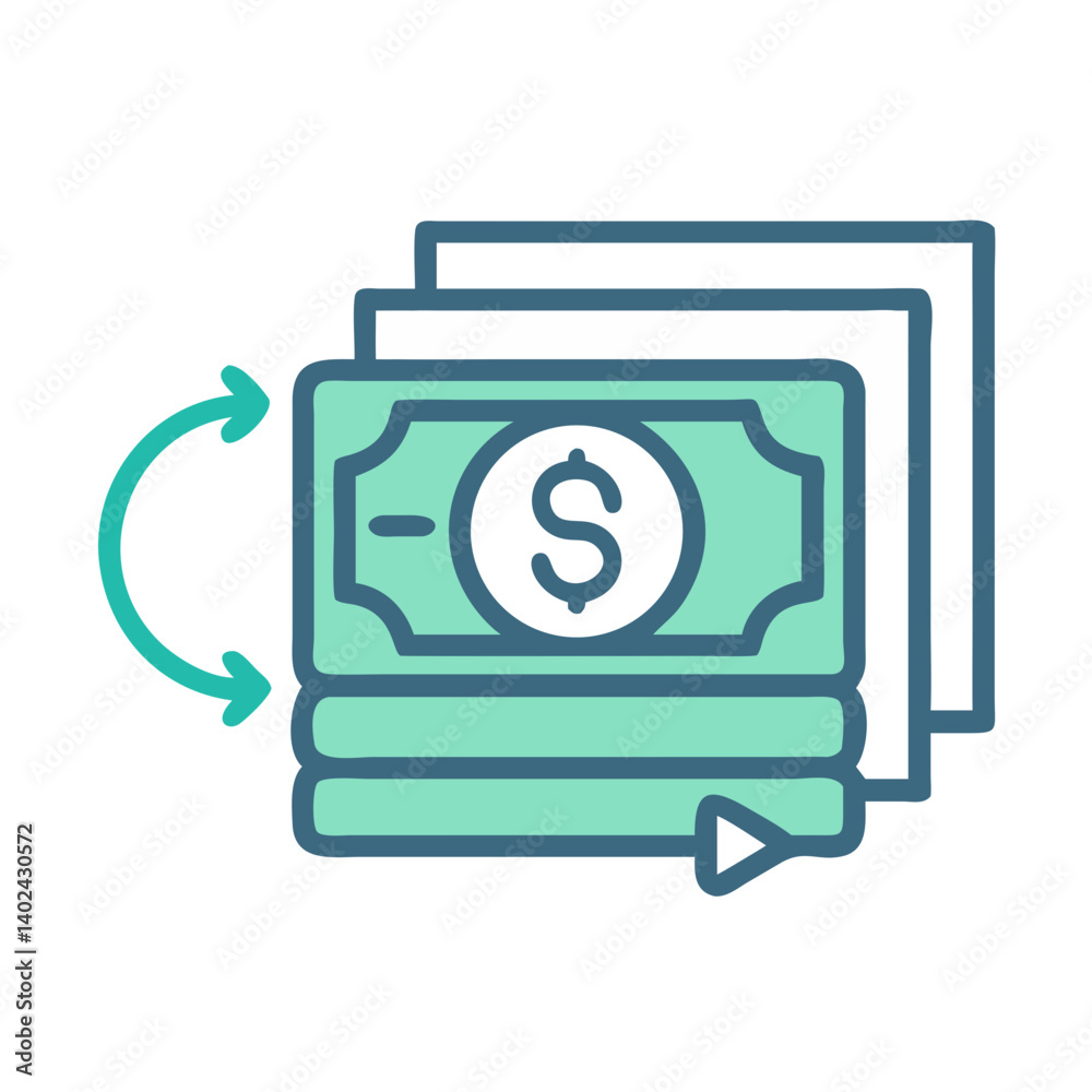 Stack of Money Icon Representing Travel Budget and Currency Expenses Stack of Money Icon Representing Travel Budget and Currency Expenses