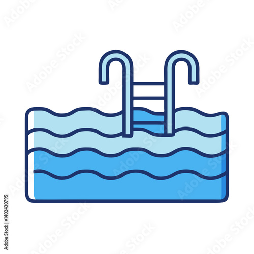 Swimming Pool Icon Representing Resort Amenities and Leisure Activities