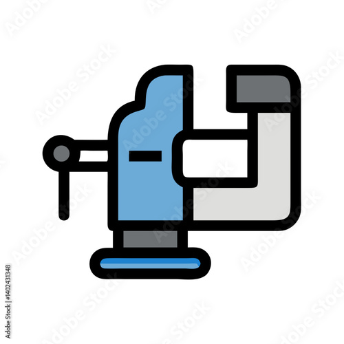 Vise Clamp Icon Representing Object Holding and Transformation in Workshop Tools