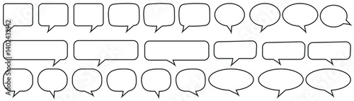 Speech bubble, Speak bubble text, cartoon chatting box, speech balloon, chat bubble line art icon for apps and websites.