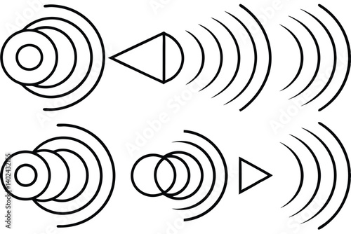 doppler effect line art visualizing frequency change concept