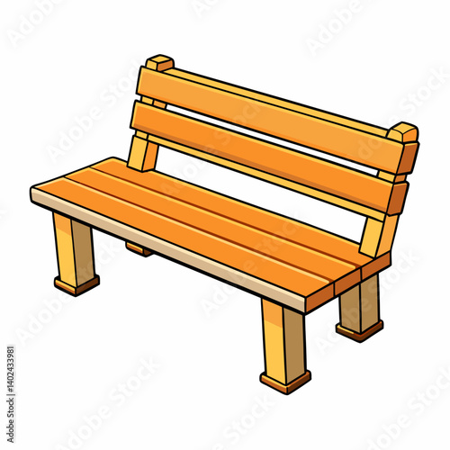wooden bench isolated on white