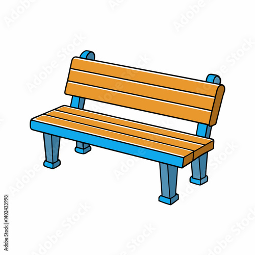 wooden bench isolated on white