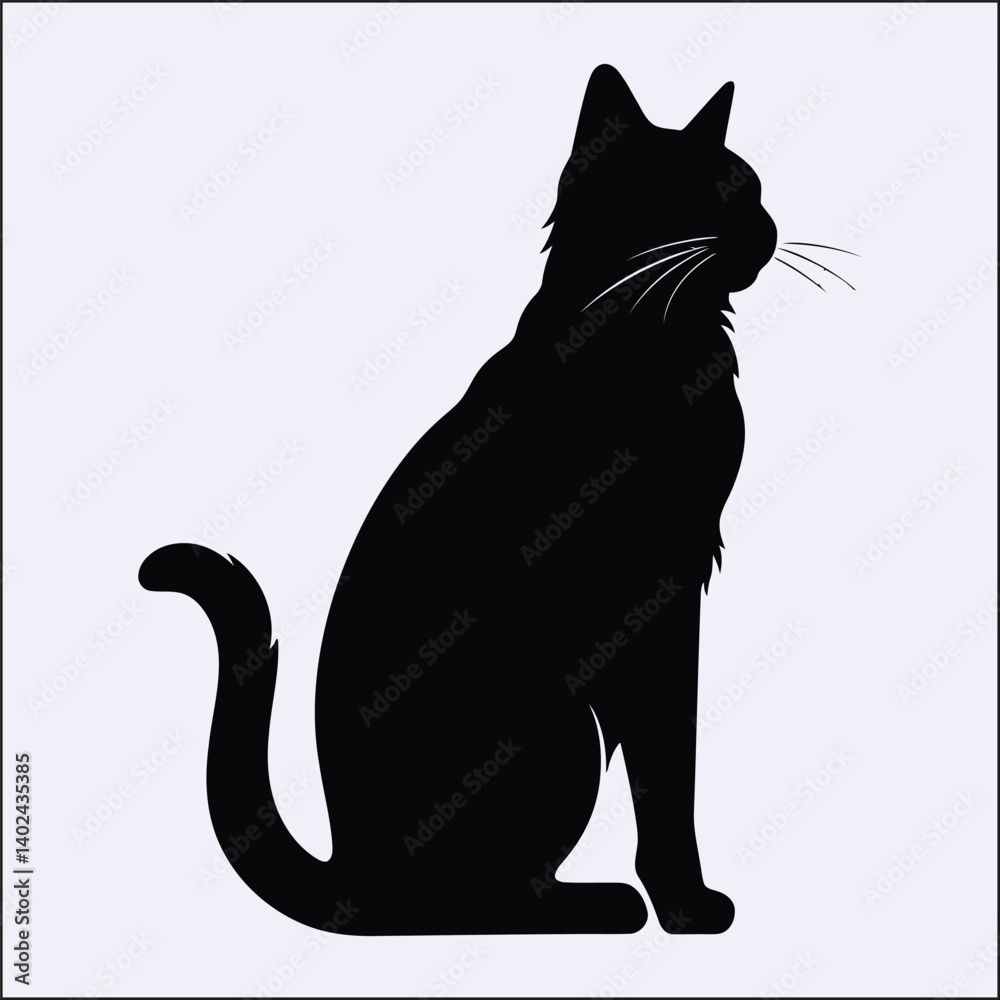 Fototapeta premium Silhouette of Cat, Kitty Icon