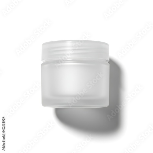 Frosted acrylic cream jar mockup front view
