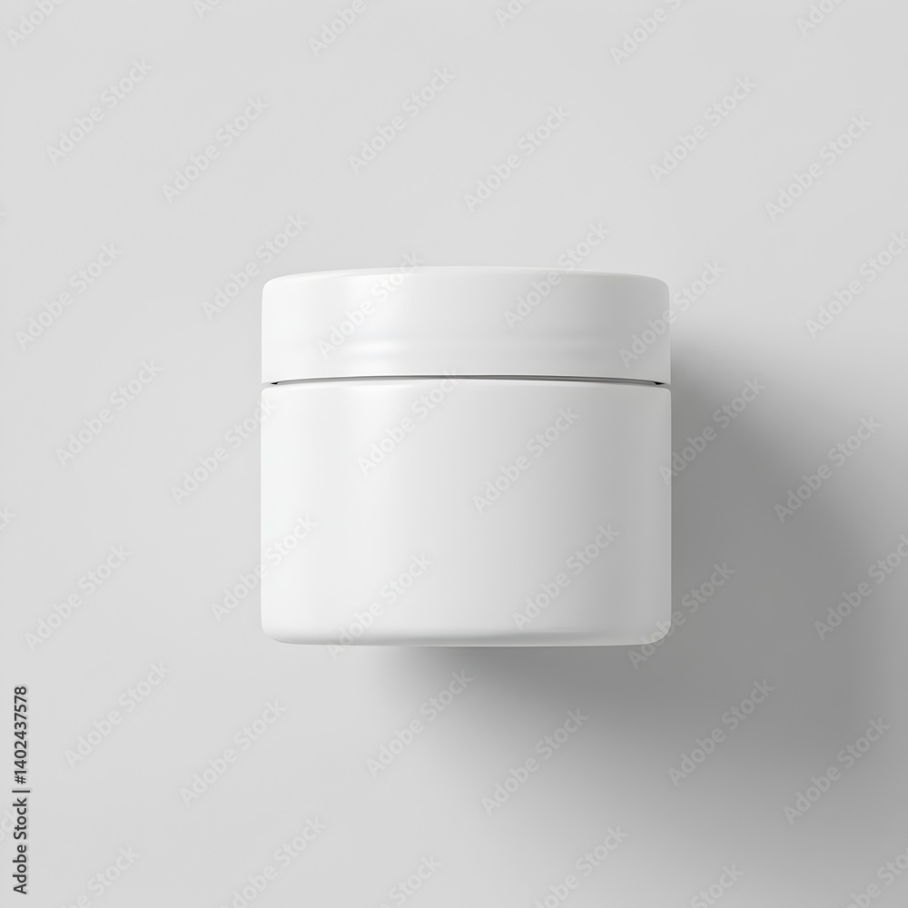 Cream jar with swirl and lid on edge Cream jar with swirl and lid on edge