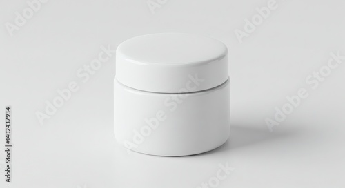 Minimalist cosmetic jar with rounded cap mockup
