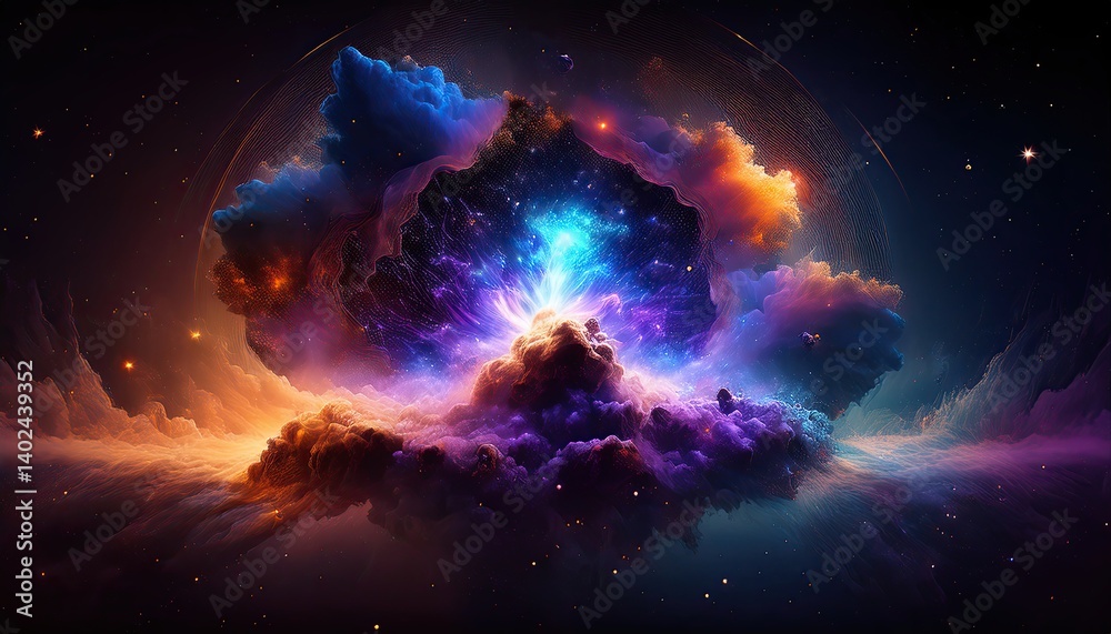 Obraz premium Stunning Cosmic Explosion in Vibrant Colors