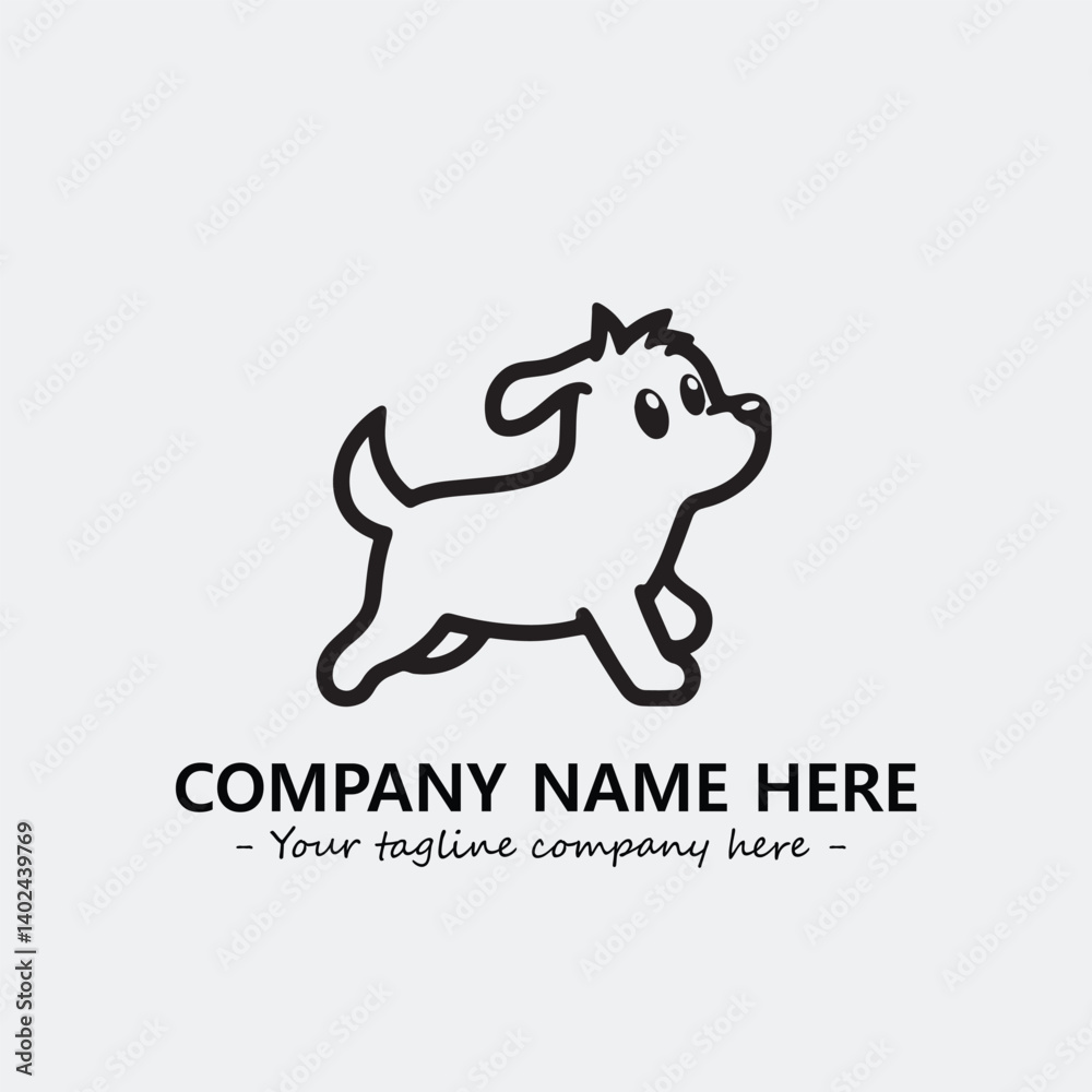 Dog illustration black and white for logo company vector image
Dog illustration black and white for logo company vector image