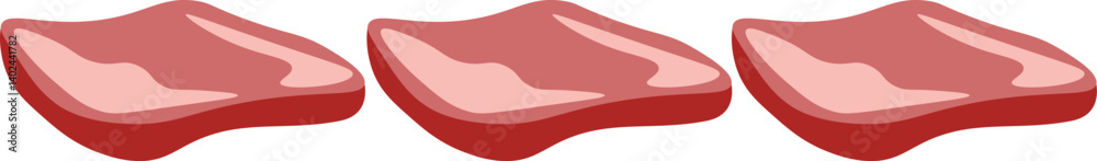 Illustration of Three Meat Cuts Illustration of Three Meat Cuts