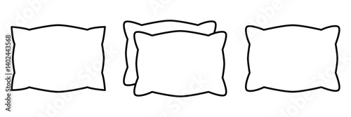 Pillow. Pillow Icon Illustration Set. Pillow Vector Icon in line style design. Symbol of Pillow. Vector illustration.