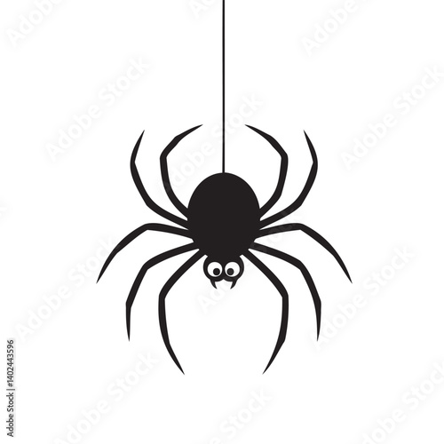 Black spider insect vector, a scary halloween arachnid silhouette