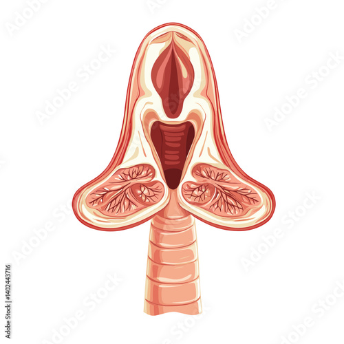 Detailed Human Nose Anatomy Illustration