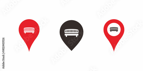 Elegant, clear, bold rest area location vector icon