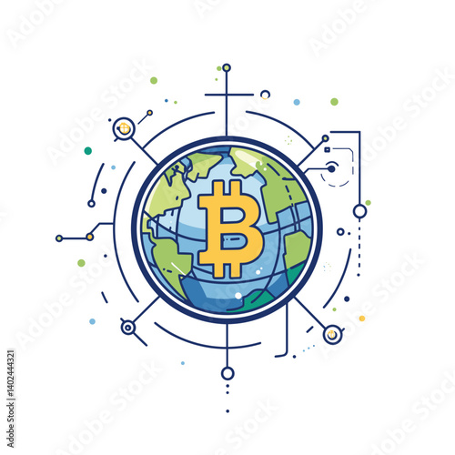 Global Bitcoin Network Illustration