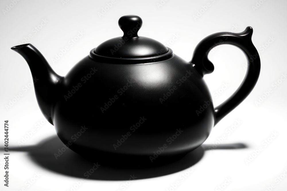 brightly lit teapot, isolated on neutral background, highlighting its form and details. brightly lit teapot, isolated on neutral background, highlighting its form and details.