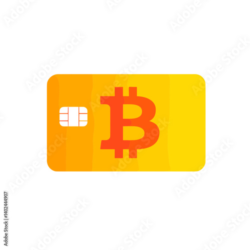 Orange and Yellow Bitcoin Debit Card Illustration