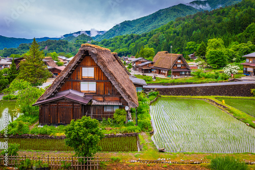 Traditional and Historical Japanese village Shirakawago in Gifu Prefecture Japan, Gokayama has been inscribed on the UNESCO World Heritage List due to its traditional Gassho-zukuri houses