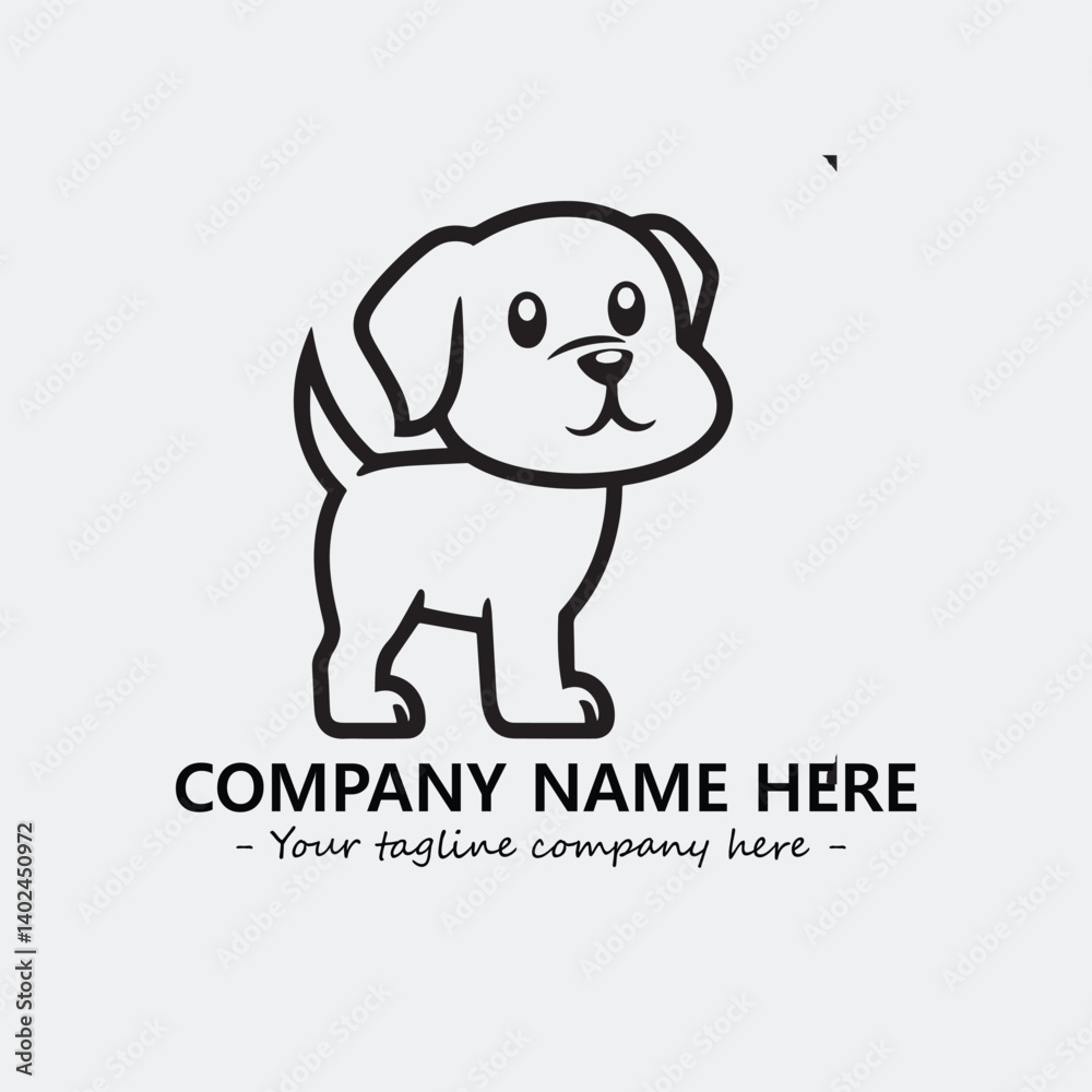 Obraz premium Dog illustration black and white for logo company vector image 