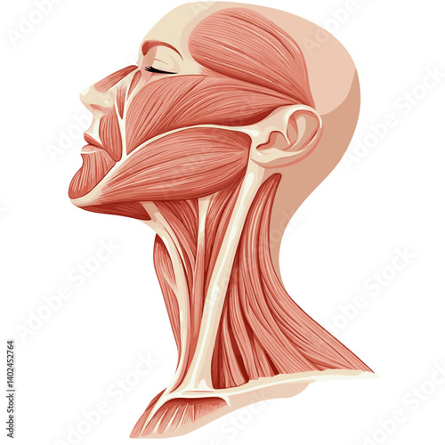 Detailed Anatomy of Human Head and Neck Muscles