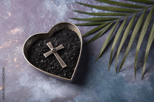 Ash wednesday cross heart ashes lent palm sunday christianity religious faith symbol hope