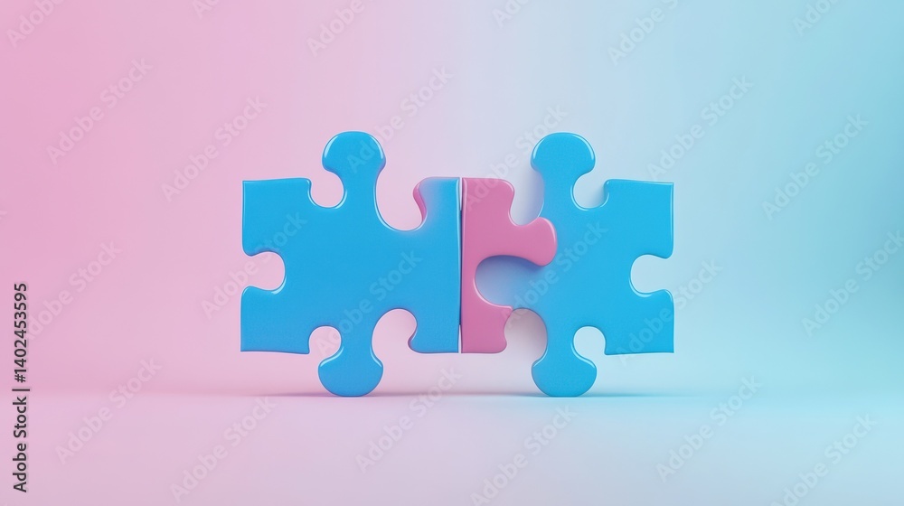 Jigsaw puzzle connecting, cooperation and teamwork , partnership and brainstorming, 3d rendering. illustration Jigsaw puzzle connecting, cooperation and teamwork , partnership and brainstorming, 3d rendering. illustration
