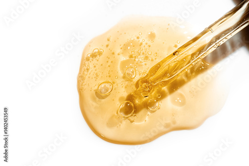 Retinol face serum or gel sample swatch