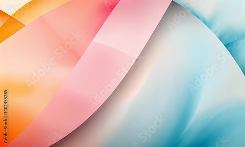 Wallpaper Mural Abstract colorful shapes with overlapping ribbons Torontodigital.ca