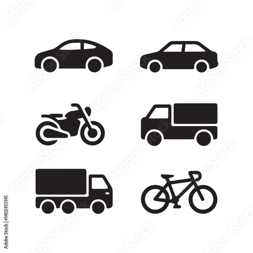 transportation icons set