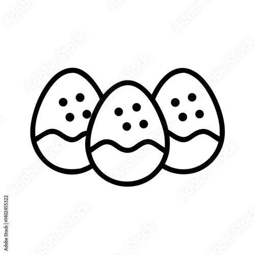 Ícono de huevos de Pascua en vector sobre fondo transparente o aislado en blanco