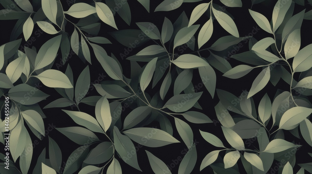 Illustration vector of seamless pattern of creeper and leaf minimalist, dark tone color shade, minimalist style Illustration vector of seamless pattern of creeper and leaf minimalist, dark tone color shade, minimalist style