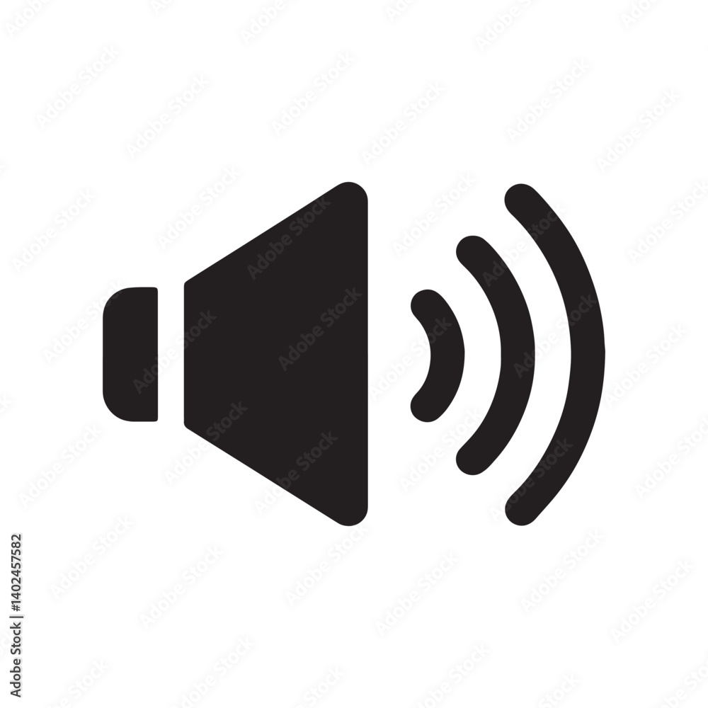 Speaker Icon Representing Sound and Volume Editable Vector Illustration isolated on a white background Speaker Icon Representing Sound and Volume Editable Vector Illustration isolated on a white background