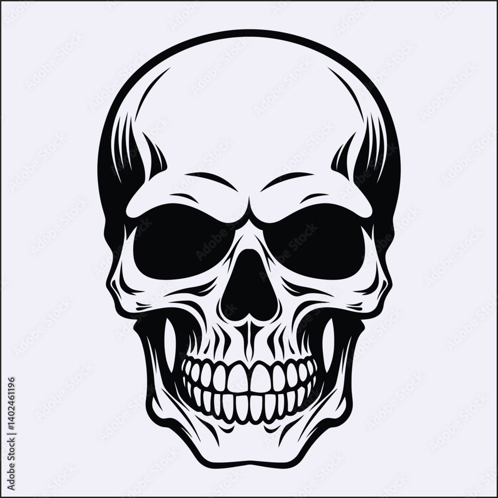 Silhouette of Skull, Creepy Mark Silhouette of Skull, Creepy Mark