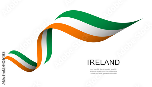 Ireland flag on Waving ribb...