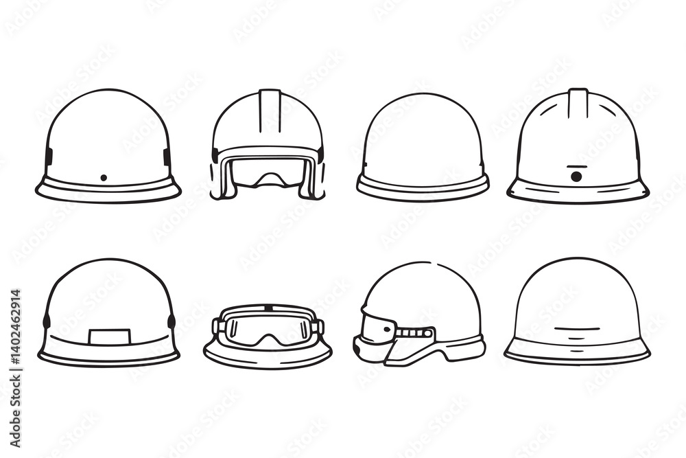 Fototapeta premium helmet black line art