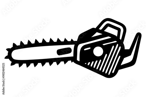Chainsaw vector illustration, Chainsaw silhouette or  vector icon with transparent background