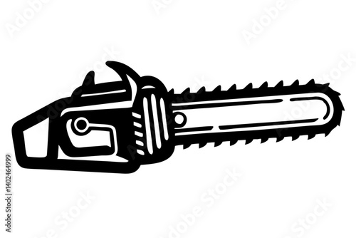 Chainsaw vector illustration, Chainsaw silhouette or  vector icon with transparent background